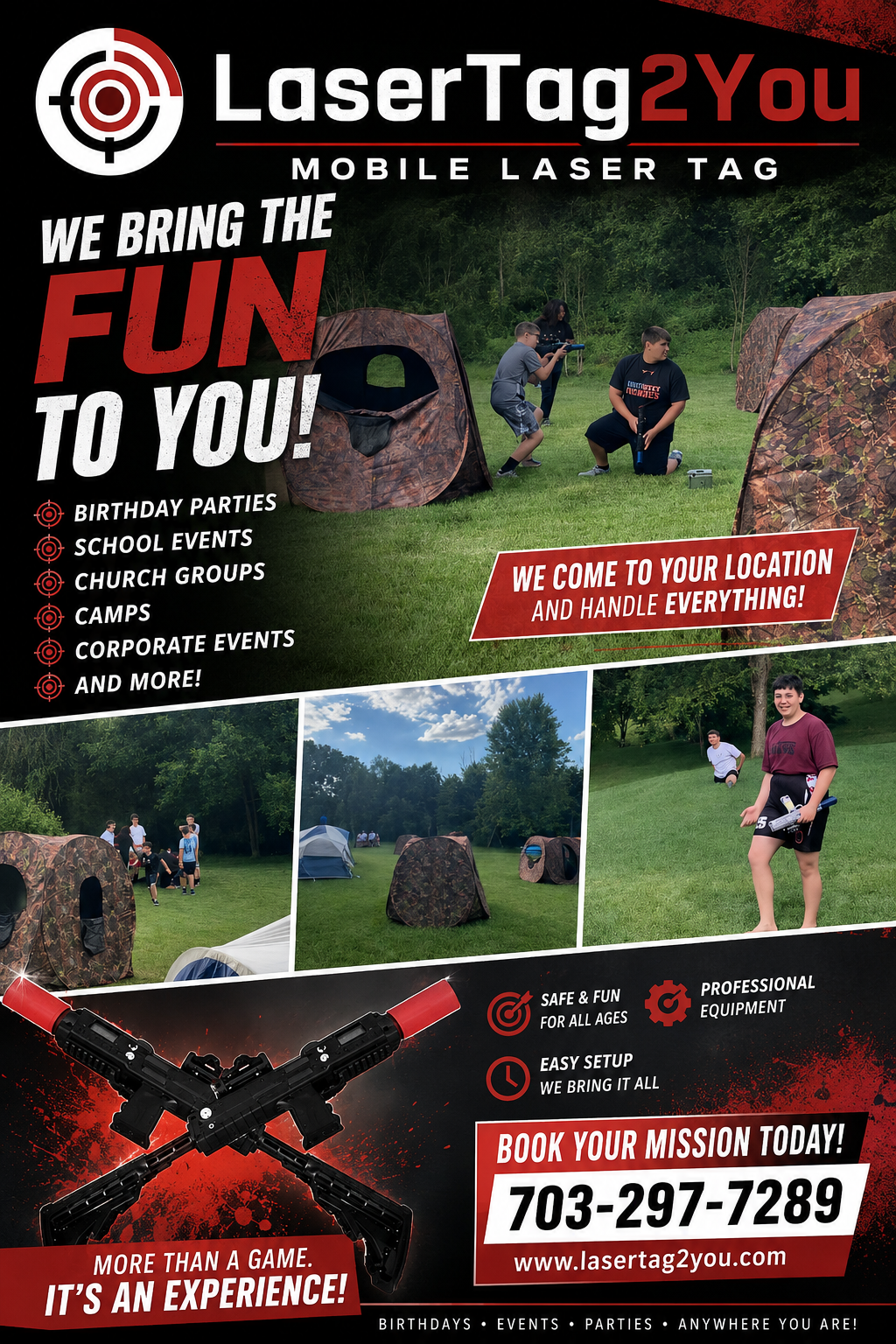 Featured image for “LaserTag2You brings the ultimate MOBILE LASER TAG experience directly to your backyard”